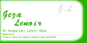 geza lenoir business card